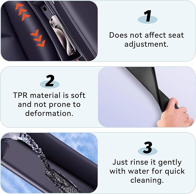 2PCS Car Seat Gap Filler, Anti-Drop Vehicle Console Crevice Blocker with 2 Storage Areas, Seat Side Seam Organizer Plug from Droping, Universal Automotive Interior Accessories(Beige)