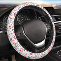 Nature Flowers Steering Wheel Cover for Women Elastic Rubber Steering Wheel Universal 15 Inch Fit for Cars, Auto, SUVs