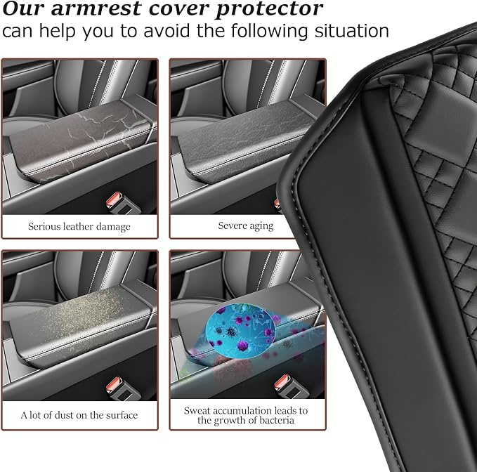 SKTU for 2025 2026 Tesla Model Y Armrest Cover for 2025 2026 Tesla Model Y Center Console Cover Tesla Model Y 2025 2026 Accessories Center Console Cushion 2025 2026 Model Y Seat Box Cover (Thicken)