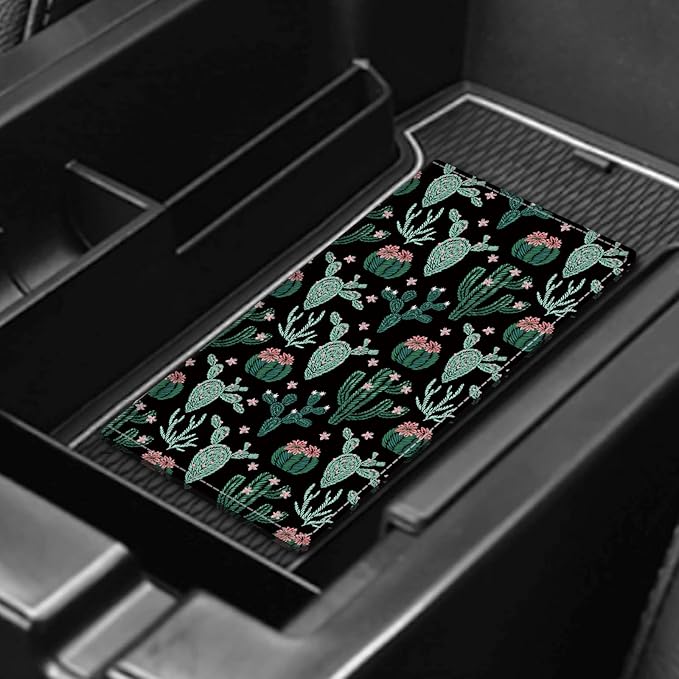 ADUQLZUX Leather Car Registration and Insurance Card Holder, Cute Car Accessories Vehicle Glove Box Car Organizer for Documents, Cards, License Cute Cactus