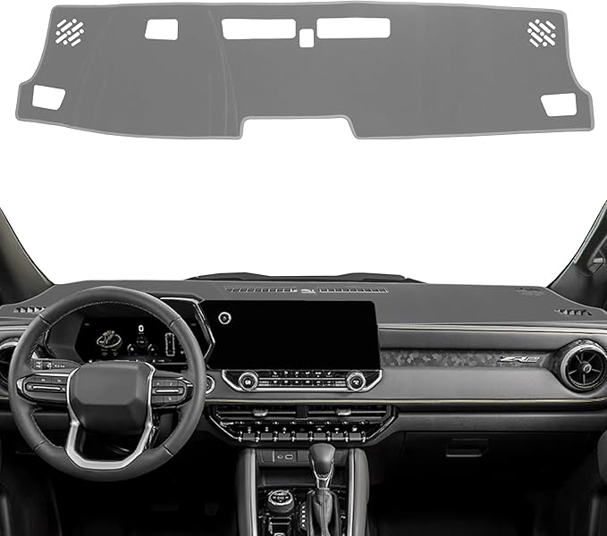 Dash Cover for Chevy Colorado/Gmc Canyon 2023 2024 2025 2026 Dashboard Cover Mat Center Console Non-Slip No Glare Protector Mat Pad Sunshade Interior Accessories for Chevylot Colorado, All Gray