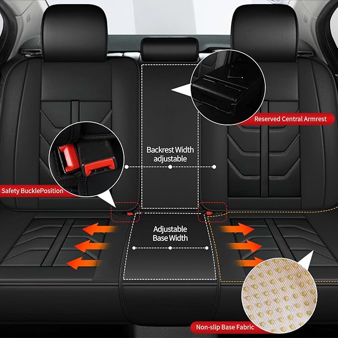 TTX LIGHTING Car Seat Covers fit for BMW X2 2018-2026 - Waterproof Leather Automotive Seat Protectors Full Set (5 Seats, Black)