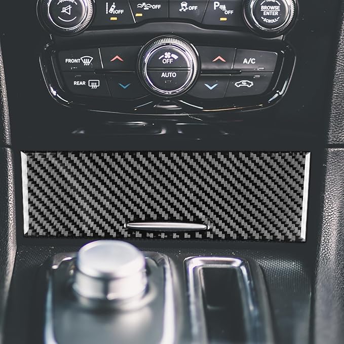 NVCNX Real Premium Carbon Fiber for Chrysler 300 Accessories 2015-2023 2016 2017 2018 2019 2020 2021 2022 S/C/Limited/Touring Car Dash Cigarette Lighter Cap Cover Interior Trim Sticker Decal 1PC