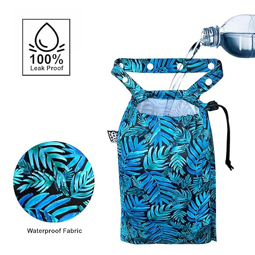 RMMOORORO Cute Hanging Car Trash Garbage Bag 100% Leakproof Waterproof Multipurpose for Car Back Front Seat Console with Hanging Strap (Leaves)