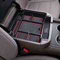 EDBETOS Center Console Organizer Tray for 2021-2025 Chevy Tahoe/Suburban and 21-2024 GMC Yukon Accessories, Fit Standard Console with Charging Socket Only, NOT for Power Sliding Console, Red
