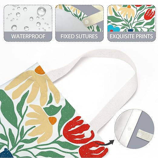Pykfrhh Boho Flower Car Trash Can, Car Trash Bag Hanging, Waterproof Cars Back Seat Hanging Organizer and Storage Trash Bags for Vehicle Travelling Camping