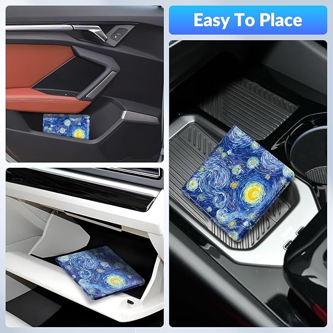 Pisypox Car Registration and Insurance Card Holder，Vehicle Glove Box Car Organizer，Accessories Case for Storing Driving Licences, Cards, Documents