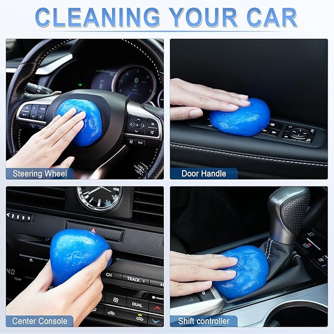 Car Cleaning Gel Detailing Putty,Automotive Interior Cleaning Slime,Car Vent Cleaning Kit for Car and Keyboard,Putty Cleaning Car Accessories Blue