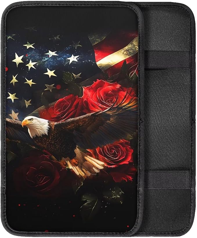 Eagle Flag Arm Rest Cover Car Protect from Pet Claws Car Center Console Cover Easy to Install Auto Console Armrest Cover Universal Fit for Auto Truck Van SUV