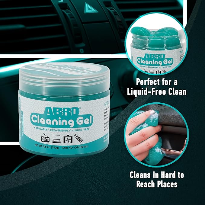 ABRO Car Cleaning Putty | Reusable Slime Removes Dust, Dirt, Crumbs | Multipurpose Vent, Cupholder, Keyboard Cleaner Gel