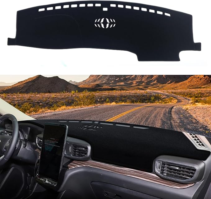 Blazeray Dash Cover Mat for Ford Explorer 2020 2021 2022 2023 2024 Dashboard Cover Nonslip Dash Board Protector Mat Interior Accessories Sunshade Anti Glare Pad Carpet Sunshield(Black Edge)