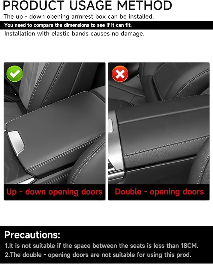 Cxtiy Universal Car Center Console Cover - Plush Leather Dog Scratch Proof Armrest Pad with 2 Side Storage Pockets, Soft Cushion for Car Interior Accessories (Black)