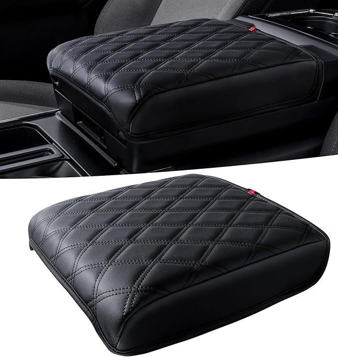 Center Console Cover for 2021-2025 Ford F150 Truck Interior Accessories, 2022-2025 F150 Lightning Armrest Middle Console Cover Anti-Scratch Protector Cushion Pad (Only for Work Surface Console)