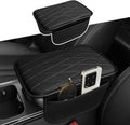 Muslogy Center Console Universal Armrest Cover Compatible with Most Vehicle, Truck, SUV, Sedan, Comfort Armrest Pad Anti-Slip Arm Rest Cushion Vegan Leather Protector Black(11.8 inches*7.9 inches)