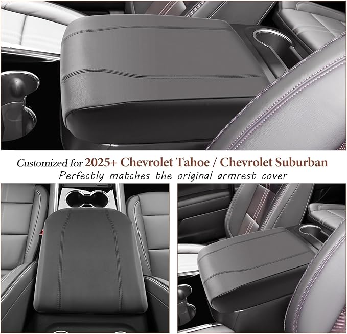 SKTU 2025 2026 Tahoe Center Console Cover for 2025 2026 Chevrolet Tahoe/Suburban Armrest Cover 2025 2026 Chevy Suburban Seat Box Cover 2025 2026 Chevy Tahoe Accessories Center Console Cushion