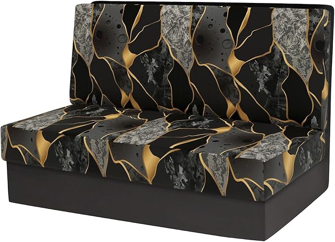 Stretch Rv Dinette Cushion Covers,2 Seat Rv Seat Covers with 1 Backrest & 1 Bench Covers,RV Cushion Couch Covers Dinette Both Seats for RV Camper (Geometry 1, 2 Backrest & 2 Bench Covers)