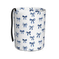 Blue Ribbon Bow Car Trash Can Leak-Proof Waterproof Hanging Trash Bin Collapsible Garbage Can for Car Accessories Travelling Camping