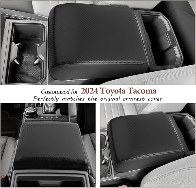 SKTU for 2024 2025 2026 Toyota Tacoma Center Console Cover 2024 2025 2026 Tacoma Armrest Cover 2024 2025 2026 Tacoma Center Console Pad Toyota Tacoma 2024 2025 2026 Accessories Console Cushion (Black)