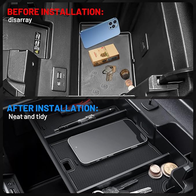 SPELAB Center Console Organizer Compatible with Chevy Silverado 2023-2025, Compatible with GMC Sierra 1500, 2024-2025 Silverado 1500, Sierra 1500 2500HD 3500HD Insert Tray Pallet Storage Accessories