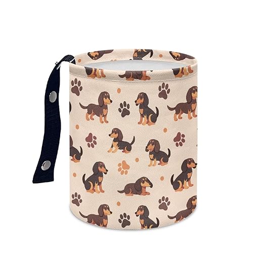 Dachshunds Car Trash Bin Hanging, Waste Basket - Cute, Portable, Collapsible, Waterproof Rubbish Bag for Back Seat, Hanging Headrest
