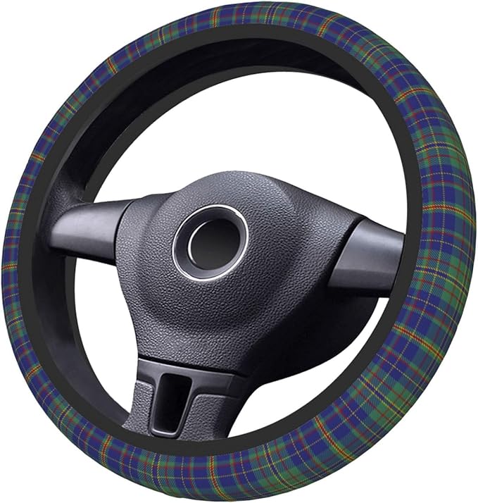 Thickened Elastic Steering Wheel Cover, Platt Tartan Ultra, Soft, Breathable, Fit for Cars, SUVs, Trucks, Stylish Comfortable Grip