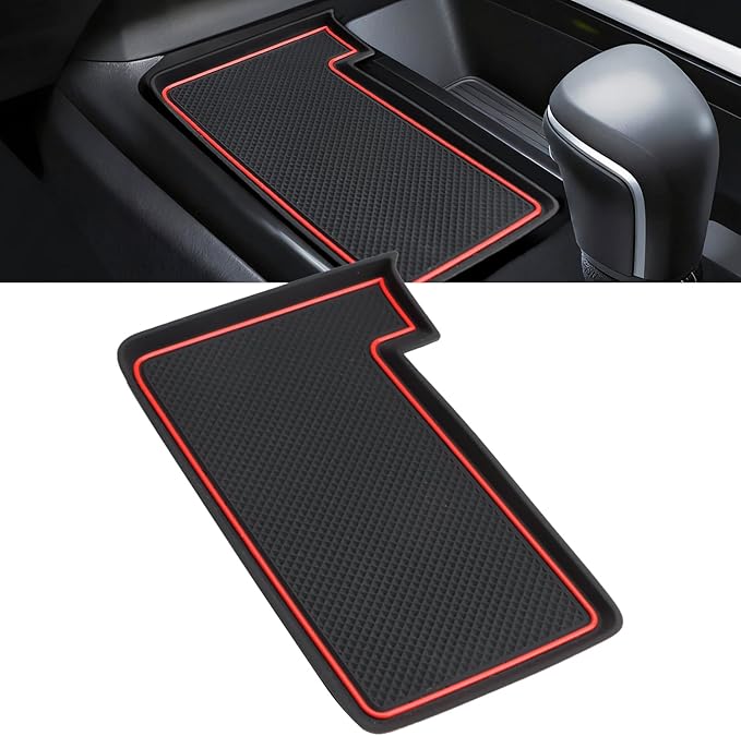 Auovo Wireless Charging Anti-Slip Mat Compatible with 2025 2026 Toyota Camry Accessories Center Control Liner Protective Pad Silicone Interior (Red)