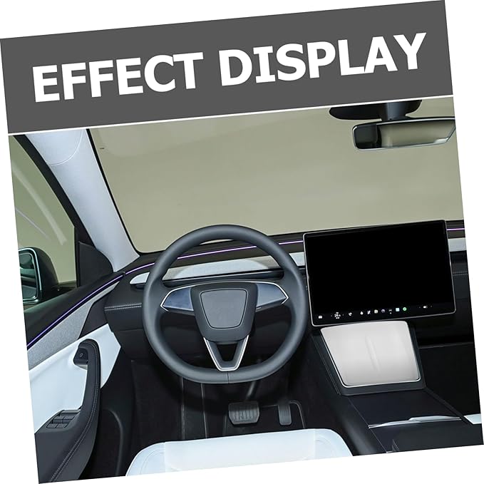 Veemoon Center Console Silicone Charging Mat Non- Pad for Model Auto Accessory for Charging and Phone Stability White
