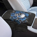 Tupalatus Skull Center Console Cover Breathable Armrest Cushion Cover Pad Water-Resistant Rose Comfort Padded Arm Rest Covers with Storage Pockets Fits Most Cars, Trucks, SUVs