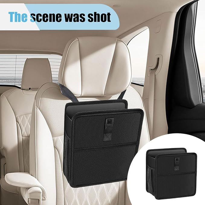 Car Trash Can, Hanging Waterproof & Leakproof Autmotive Storage Bag, Foldable Washable Vehicle Garbage Container, 2 Gallon Portable Auto Rubbish Bin for Sedan SUV Truck (Small)