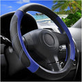 Car Steering Wheel Cover, 15 Inch Carbon Fiber Leather Non-Slip Steering Wheel Protector with Lining, Breathable Automotive Interior Accessories, Universal for SUV RV Truck (Blue)