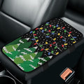 Bulopur Christmas Style Auto Armrest Console Cover Flannel Armrest Cover Car Thickened Armrest Console Cover Easy to Install Fashion Auto Interior Fit Most Car, Truck, SUV, or Van