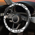 ZHOL Snake Skin Steering Wheel Cover Leather 14.5-15 Inch, Reversible Car Steering Wheel Cover for Women Men, Anti-Slip Design, Universal Fit for Cars, SUVs, Black&White