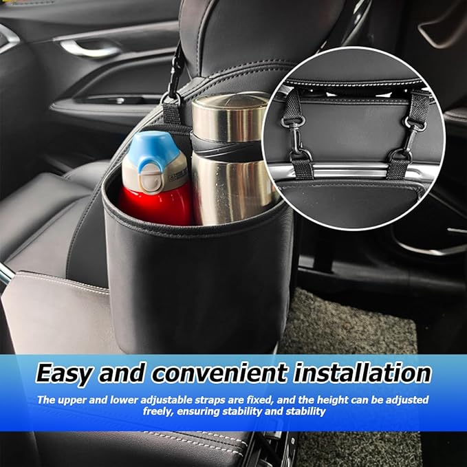 BESULEN Car Seat Side Large Cup Holder, Hanging Storage Bag for Drink Water Bottle Baby Stuff, Multi-Functional Auto Organizer with Waterproof Liner, Universal Car Accessories Road Trip Essentials