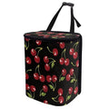 Talayituse Black Cherry Pattern Car Trash Can with Lid, Leak Proof Auto Trash Bag Hanging Vehicle Garbage Can Multipurpose Storage Container for Back Seat Road Trip