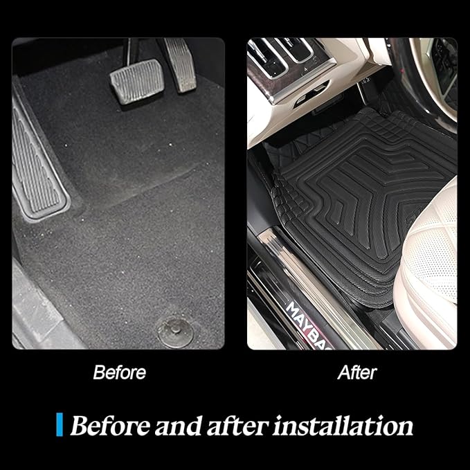 Mandark Car Floor Mats Full Set, 5PCS Deep Dish All Weather Waterproof Heavy Duty Vehicle Pad, Automotive Interior Protection Flooring Liner Accessories, Universal for SUV Sedan Truck (Black)