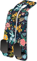 AXRQLSU PU Leather Car Seat Hook, Storage Headrest Hanger, Cute Car Backseat Organizer, Car Hooks For Purses and Bags Dark Floral Pattern