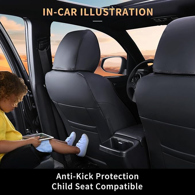 GOLYWIN Car Seat Covers Full Set for Toyota Tacoma Double & Crew Cab 2023 2022 2021 2020 2019 2018 2017 2016 Tacoma Interior Accessories Premium Faux Leather Breathable Waterproof (Black+Gray)