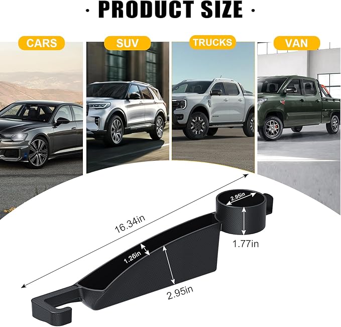 Car Seat Seat Filler 2-Piece Set to Fill The Void Between Seat Seat Blocker to Prevent Items from Drop, 4-in-1 Multifunctional Water Cup Holder Hook Large Capacity Storage Universal SUV Sedan Truck