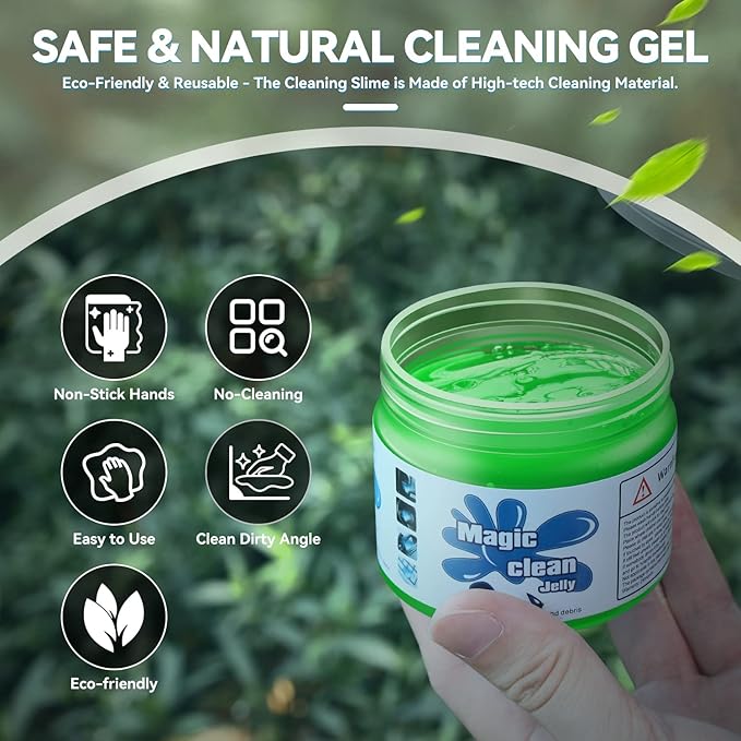 Auto Dynasty 2024 Universal Home/Office Keyboard/Interior Car Air Vent Auto Detailing Car Slime Cleaner Dust Cleaning Removal Gel Putty Jelly, Green