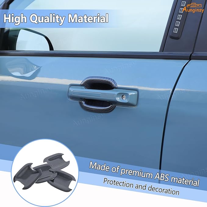 Aunginsy Exterior Door Handle Bowl Trim Cover Compatible with Ford Maverick 2022-2025 Ford Bronco Sport 2021-2025 Outside Door Handle Cup Bowl Cover Scratches Protector Decorative Sticker Accessories