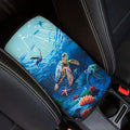 JoyLamoria Underwater Sea Turtle Car Armrest Cushion Cover Center Console Box Pad Car Accessories for Men Women