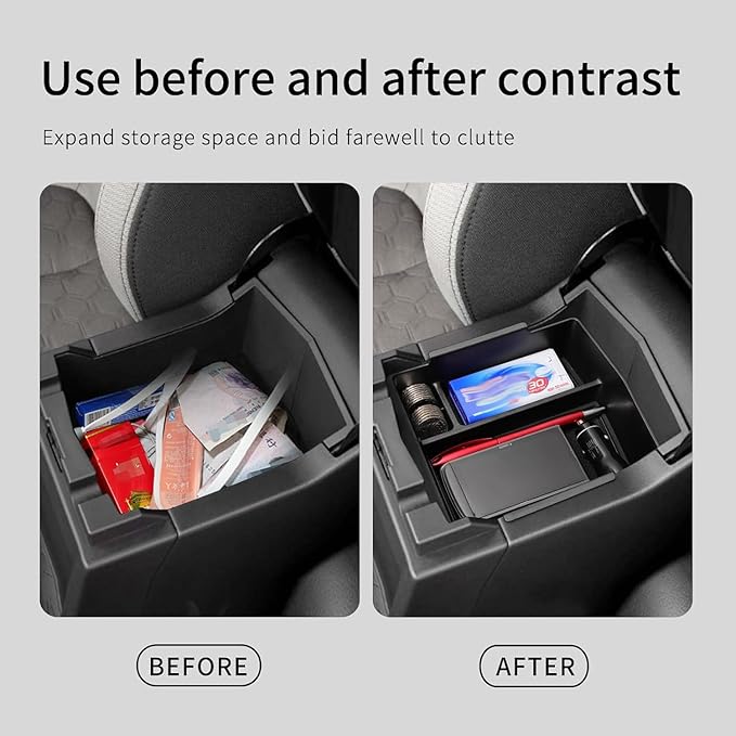 smabee Center Console Organizer Tray for 2025 Subaru Forester Armrest Storage Insert Box Center Console Storage Tray Insert ABS Interior Accessories Black
