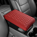 Car Center Console Cover, 12.6"×8.3"×2" Leather Car Armrest Cover, Soft Memory Foam Auto Armrest Cushion Pad, Vehicle Arm Rest Box Protector, Universal Interior Car Accessories (Wine Red)