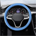 15 Inch Leather Steering Wheel Cover, Breathable Anti-Slip Steering Wheel Protector Cover, Elastic Soft Comfortable Universal Wheel Cover for Men and Women, Car Accessories (Blue)