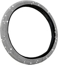 Bling Diamond Steering Wheel Cover, Universal Fit 14.5-15 Inch, Elastic No Inner Ring, All Season Car Decor(White)