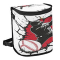 MNSRUU Car Trash Can with Lid, Baseball Player Hitting A Ball Car Trash Bag Hanging Organizers and Storage for Front Back Seat, Leak-Proof Trash Bin