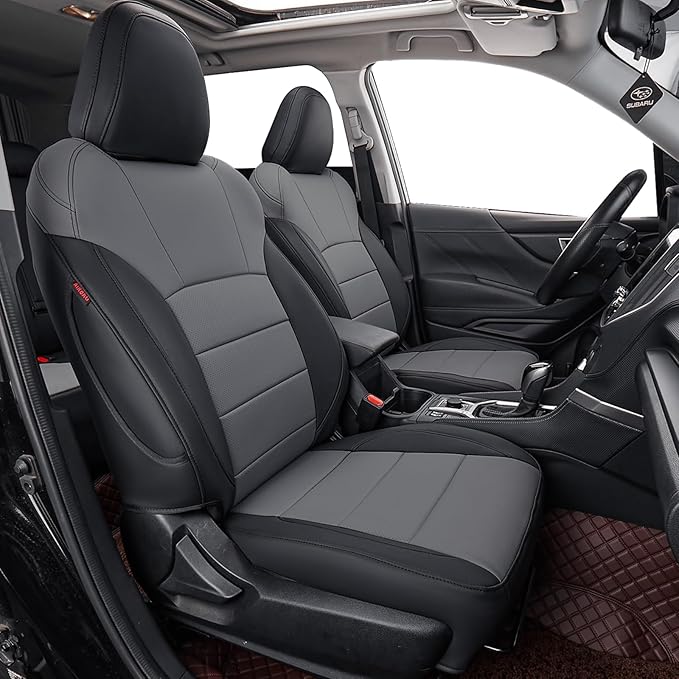coverdream Custom Seat Covers Compatible with Select Subaru Legacy 2015 2016 2017 2018 2019 Models - Leatherette (Black/Gray,Full Set)