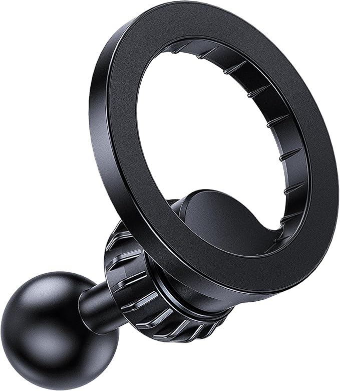 Magnetic Phone Holder Base with 1” Ball Mount Adapter for MagSafe Compatible with RAM Mounts Double Socket Arm for iPhone 17/16/15/14/13/12 Series
