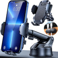 HTU 【98+LBS Strongest Suction & Military-Grade】 Ultimate Car Phone Mount【Patent & Safety Certs】 Cell Phone Holder Truck Stand for Dashboard Windshield Vent for iPhone 17 Pro Max 16 15 Samsung (Black)