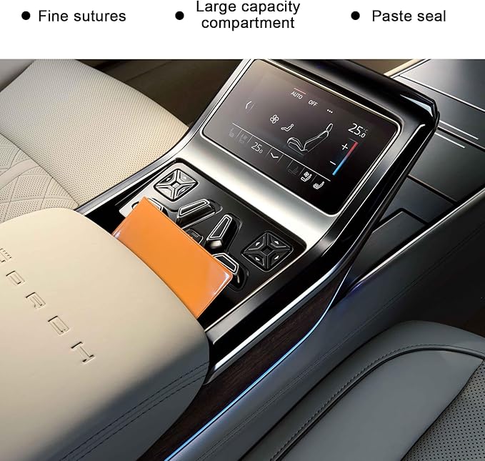 Ziciner 2PCS Car Registration and Insurance Holder, 5.2"× 4.7" Leather Auto Glove Box Organizer with Closure, Essential Car Document Holder for Card, Driver License (Orange)